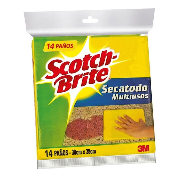 Paño secatodo amarillo x 14 unidades Scotch-Brite