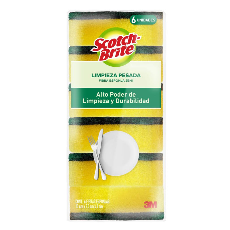 Esponja multiusos 2 en 1 scotch-brite x6 und