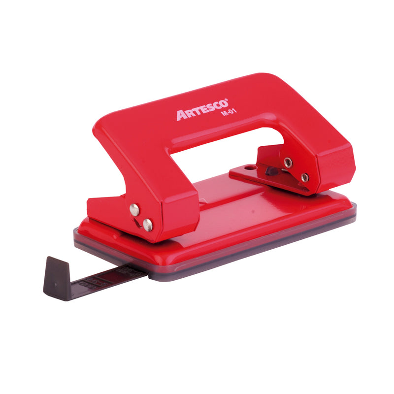 Perforador escolar m-01 11 hojas color rojo Artesco