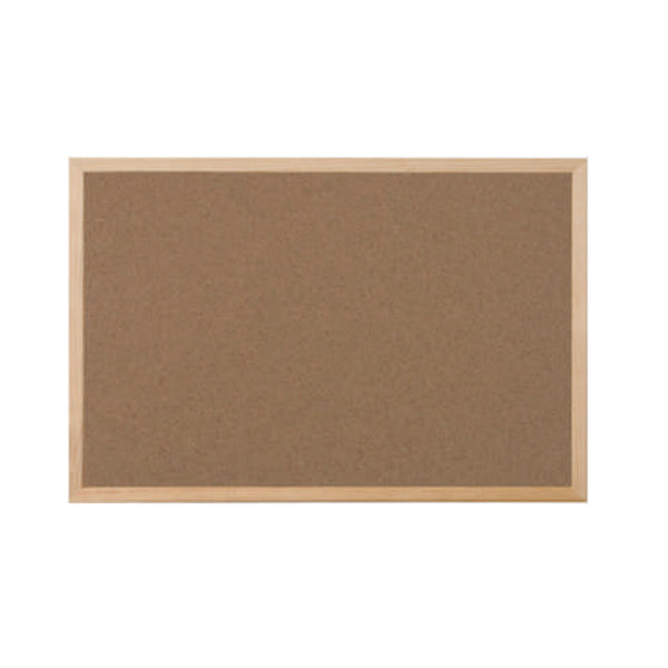 Pizarra corcho doble 45x30cm marco de madera bi office