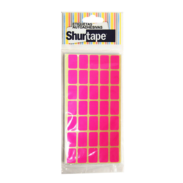 Etiqueta 1/2 x 3/4 (19mm x 13mm) rosado neón 500 unidades Shurtape