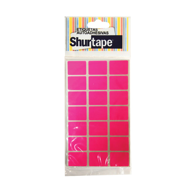 Etiqueta 1 x 3/4 (25mm x 19mm) rosado neón 100 unidades Shurtape