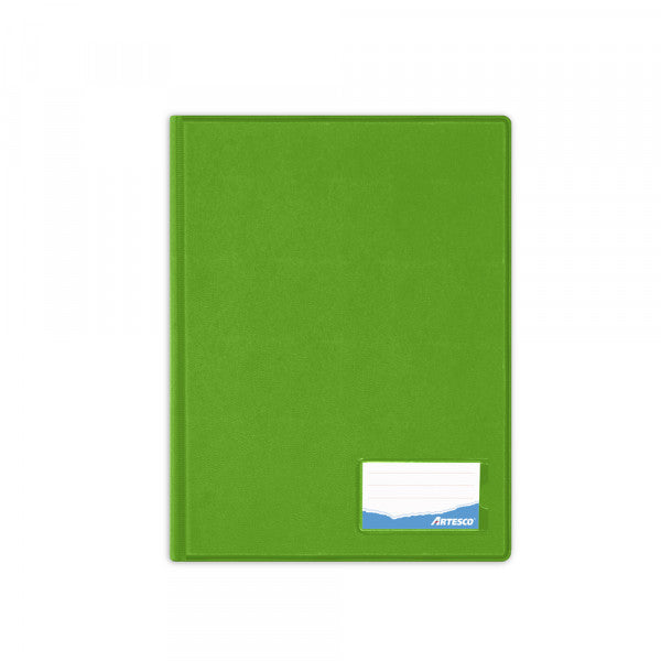 Folder doble tapa A4 con gusano verde hoja Artesco