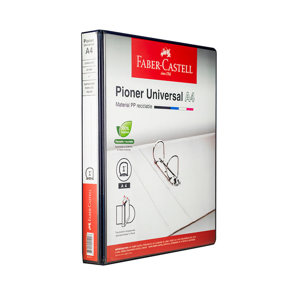 Pioner A4 universal 2 anillos 25mm azul faber castell