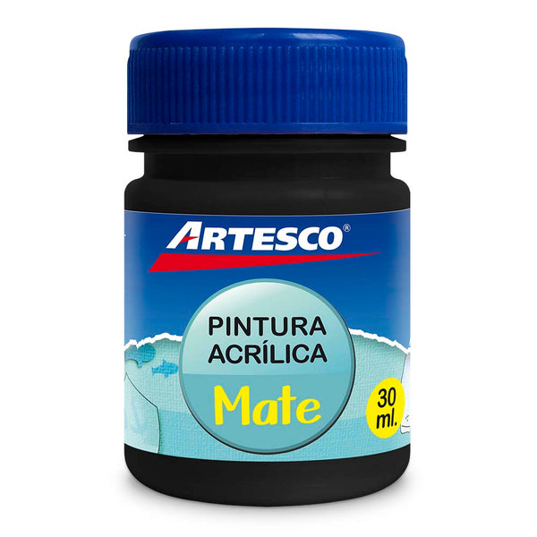 Pintura acrílica mate 30ml negro (112) artesco