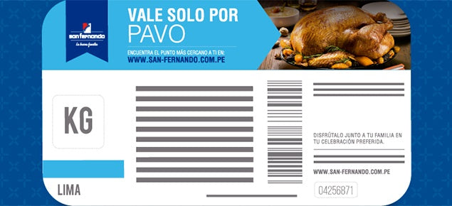 Vale de pavo  6kg San Fernando